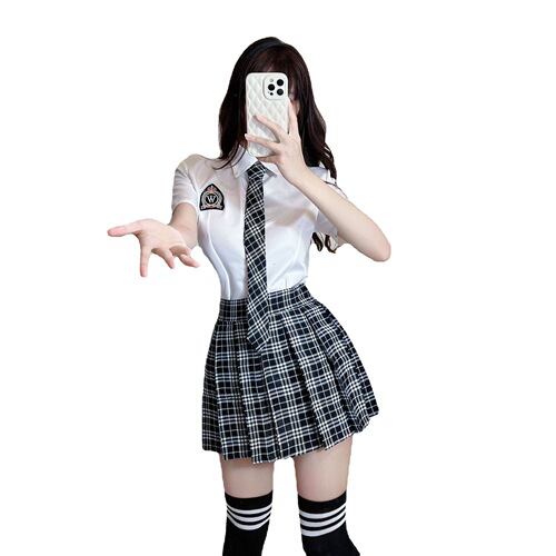 Japanese JK uniform sexy lingerie student wear sexy temptation internet celebrity short skirt nightclub passion suit female hair delivery