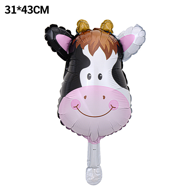Venta caliente cabeza de animal película de aluminio globo tema de cumpleaños fiesta decoración de dibujos animados león cabeza de tigre papel de aluminio globo al por mayor
