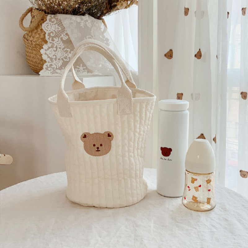 HOT Korea Malo baby bag baby stroller storage hanging bag baby bottle going out mommy bag quilted embroidery bucket