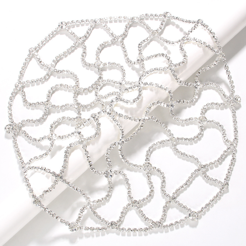 Amazon venta caliente cadena de cabello de malla alta sensación de diamante de novia accesorios de desfile para mujeres Headwear