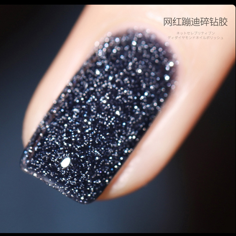 Nuevo polvo de cristal Super flash terapia de luz brillante esmalte de uñas pegamento Taladro de uñas rojo neto 2021