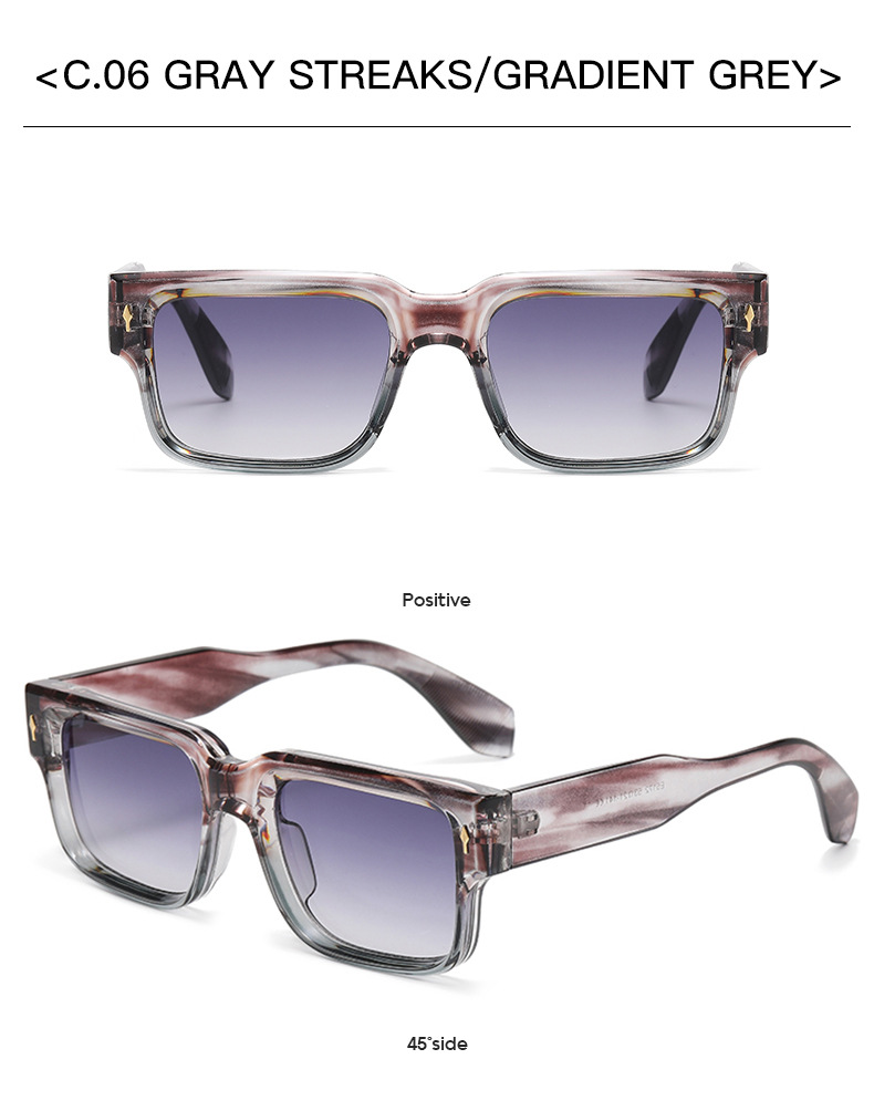 50g Weight Full Frame Glasses Structure Sunglasses Classification Ac, UV400 Protection Lens Material Square Glasses Style Outdoor, Travel Occasion Solid Color Pattern All Seasons Season Unisex Gender Simple Style, Classic Style Style Simple Style Classic Style Solid Color Ac UV400 Protection Square Full Frame Women's Sunglasses 17