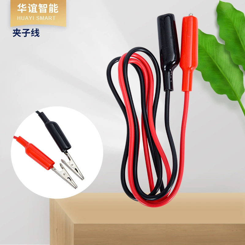 Провод с зажимом, провод с зажимом типа «крокодил», провод для проверки мощности, зажим для провода типа «крокодил» с проводом, красный и черный провод, 2 провода, 2 зажима