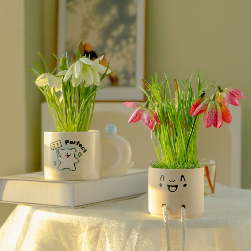 Artificial Snowdrop Silk Flower Fritillaria Flower Indoor High-End Table Decoration Hotel Restaurant Supermarket Scene Snow Lotus