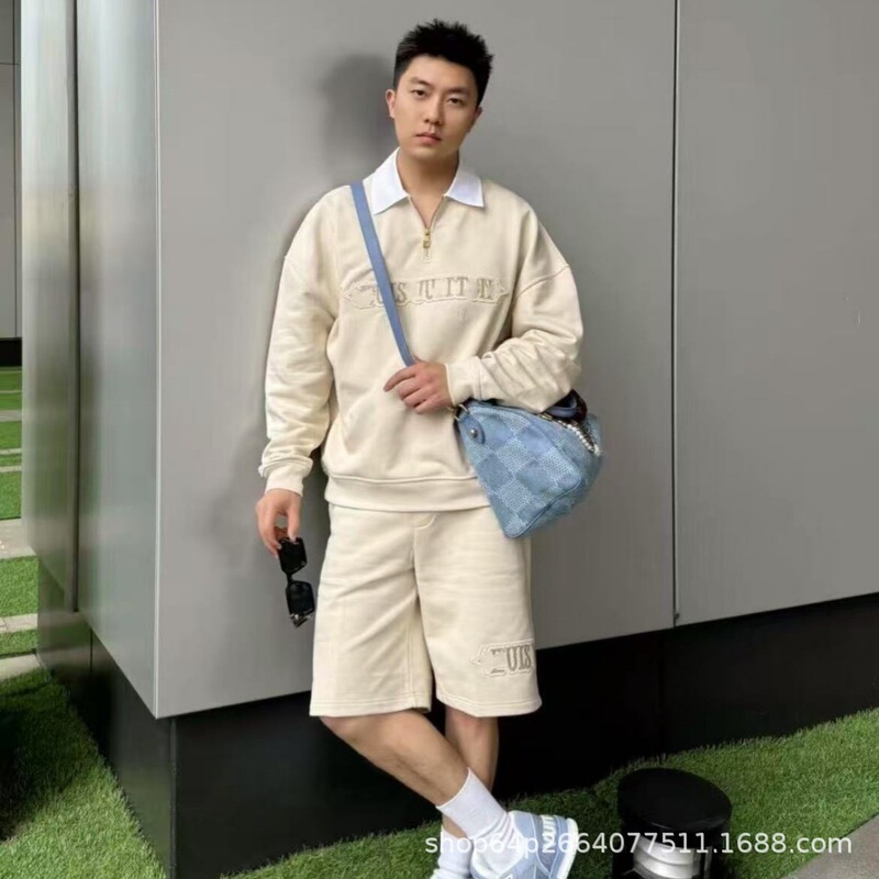 南油驴家25秋冬半拉链立体刺绣徽章休闲百搭翻领长袖卫衣男女同款|undefined