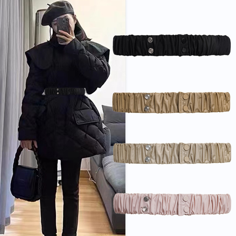 Black Down jacket cloth belt decoration simple all-match coat sweater dress elastic waist seal waist tight elastic Black Down jacket cloth belt decoration simple all-match coat sweater dress elastic waist seal waist tight elastic
