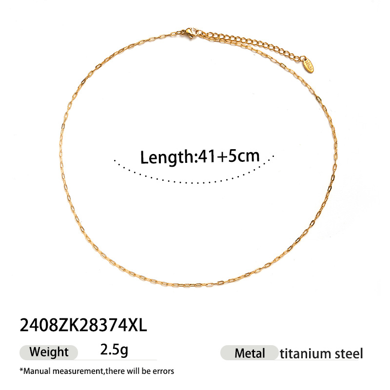 Taena collar de acero de titanio europeo y americano apilado con sentido de alta gama moda para mujer cadena de clavícula minimalista joyería explosiva transfronteriza al por mayor