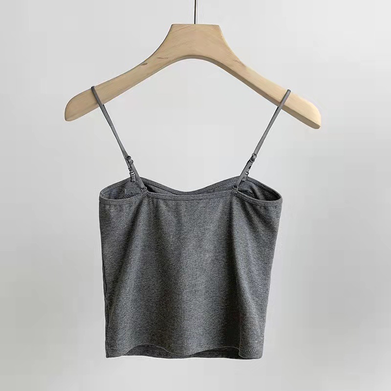 Color sólido belleza espalda camisola de una pieza fija Copa interior y exterior desgaste todo partido tubo superior sin costuras Chaleco de fondo