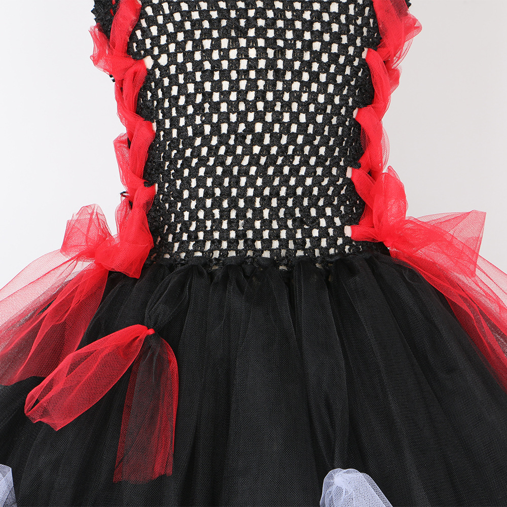 Kids' clothing children's Halloween costumes horror vampire zombie role play tutu skirt girls mesh dress_voghion.com
