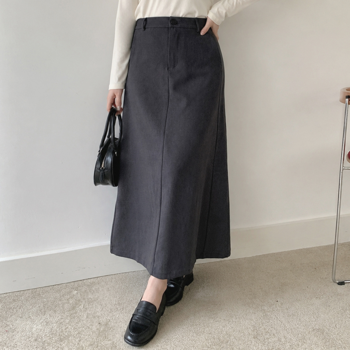 Daijin Pavilion Plus Size High-Waisted A-Line Commuter Hip-Covering Skirt 2026 Autumn New Versatile Slimming Long Skirt 315420