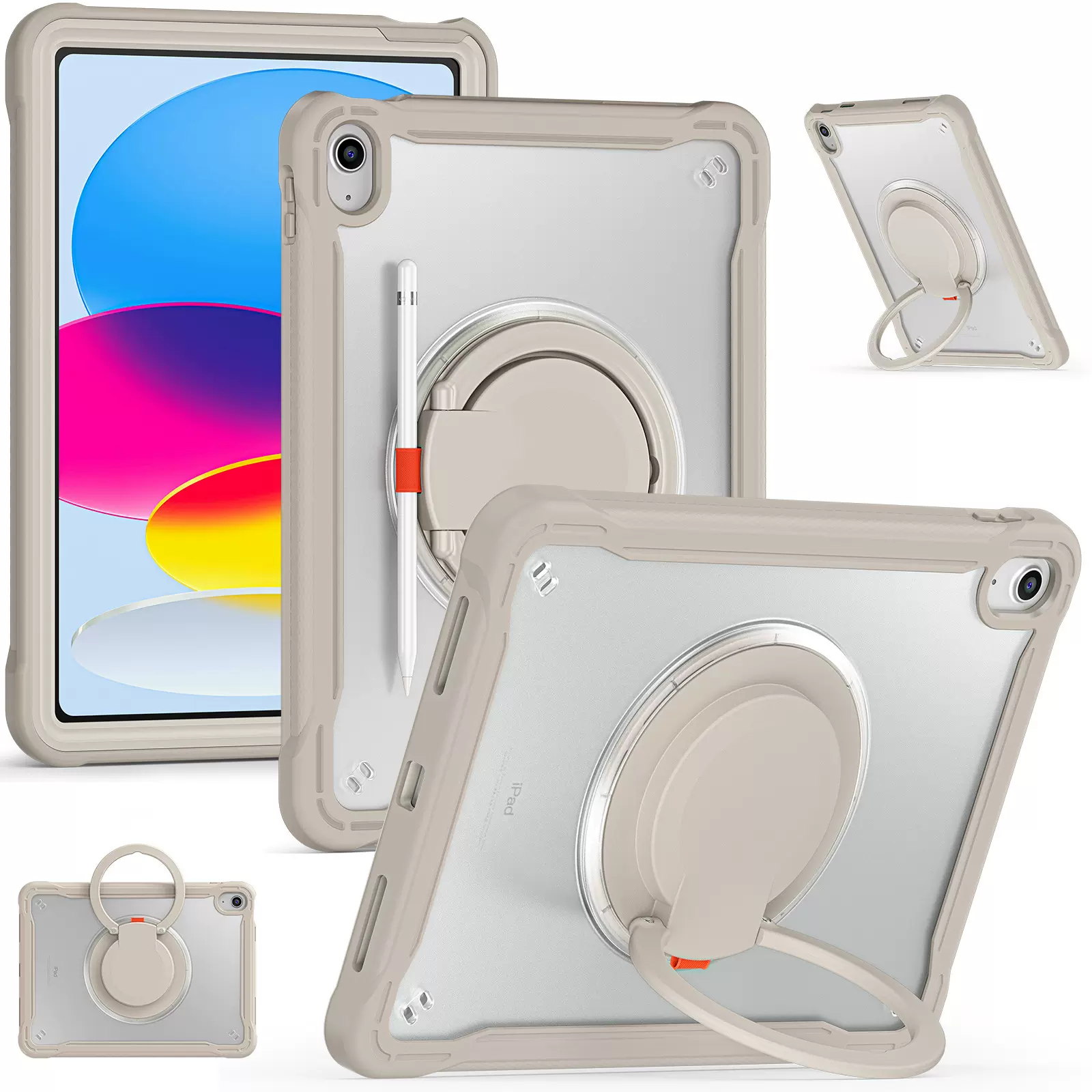 适用2025 iPad11代旋转支架保护套12.9寸手环 防摔全包平板电脑壳