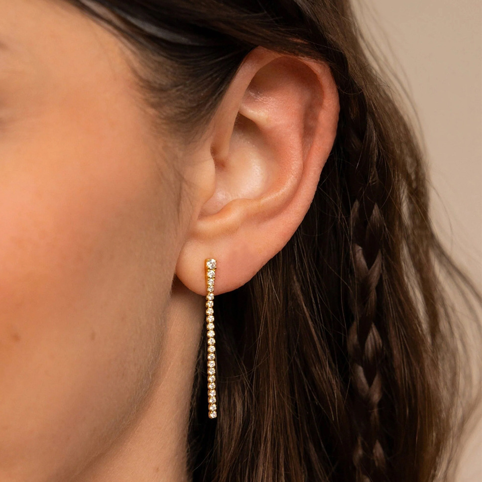 Sweet Elegance Zircon Earrings Women's Simple Temperament