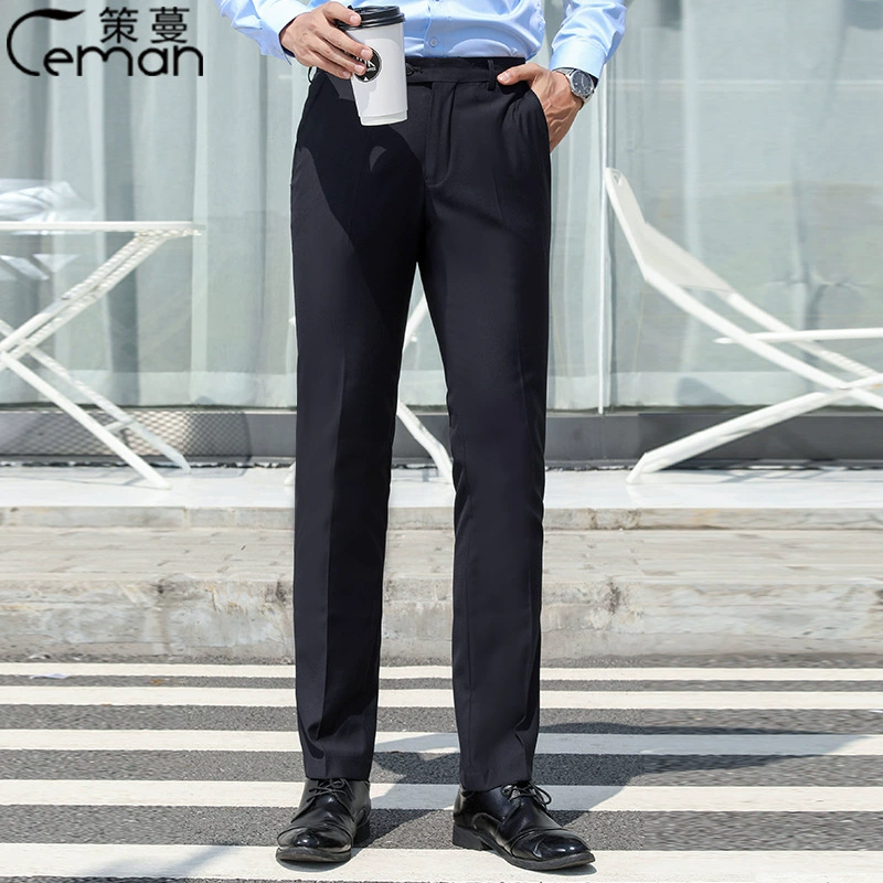 Весенние и осенние костюмные брюки мужские 2024 летние тонкие прямые прямые черные бизнес-костюмы брюки повседневные брюки мужские