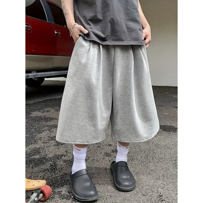 D 25147 Lazy Wide Leg Capris Lazy Style Wide Leg Cropped Pants Cross-Border Aliexpress
