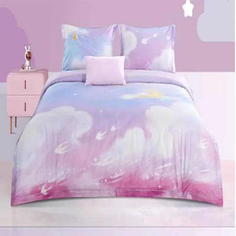 厂家直销全棉数码印花纯棉儿童卡通学生宿舍被套床单床上用品批发