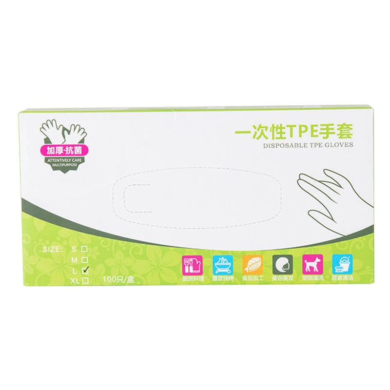 Одноразовые перчатки для пищевого питания утолщенные прозрачные бытовые в коробке Съемная Пленка Пластиковая прочная TPE