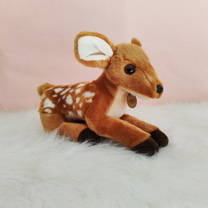 Linda fiesta de animales, muñeco de ciervo, simulación de ciervo sika, muñeco de peluche, muñeco de trapo, regalo de cumpleaños transfronterizo