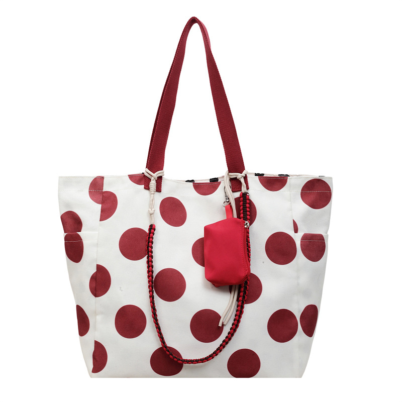 Coreano simple onda punto bolso de hombro para mujeres ventas calientes nuevos estudiantes perezosos clase de viaje bolsa de gran capacidad
