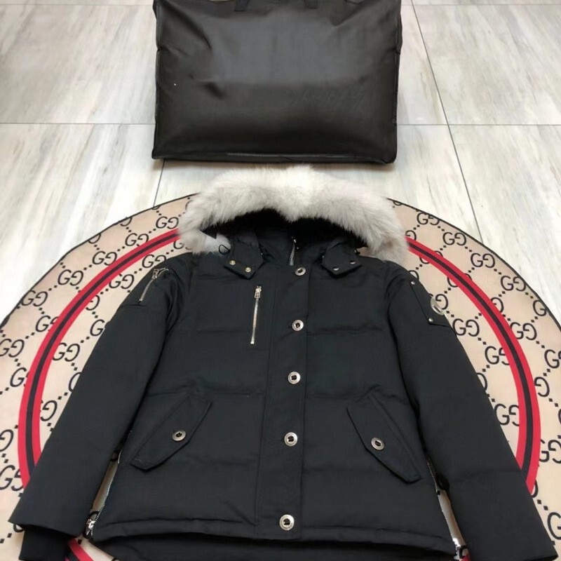 Winter Fox Fur Hooded 3Q down Jacket Women 06 Men's Scissor down Jacket