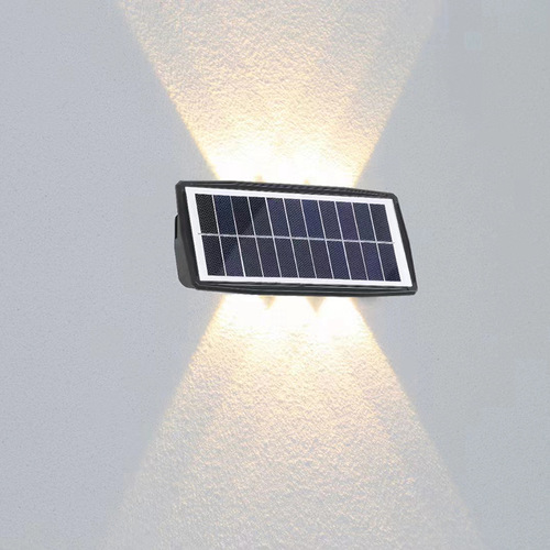 Cross-border supply solar wall lamp villa courtyard doorpost wall lamp outdoor waterproof wall washer lamp upper and lower double head spotlight