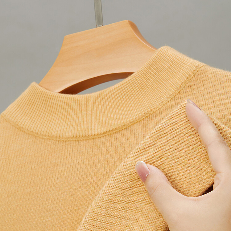 boy Live Broadcast Half Turtleneck Long Sleeve Knitted Sweater Men's Autumn Winter New Solid Color Warm Base Shirt Men_voghion.com