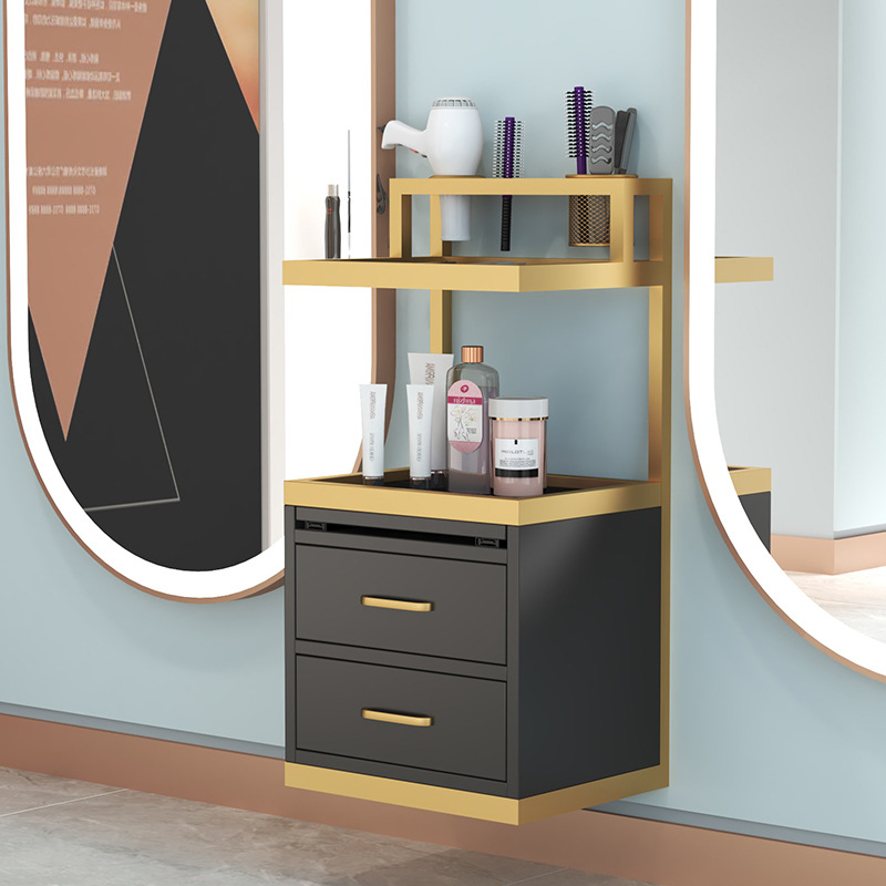 网红壁挂式理发店工具柜发廊专用工具台美发店挂墙置物剪发小柜子