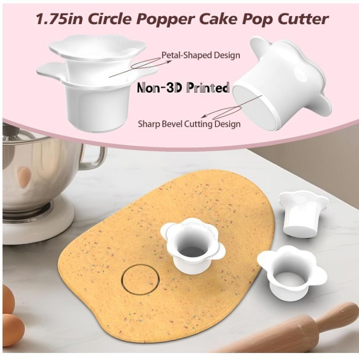亚马逊新品 Circle Cake Pop Mold Set 圆形饼干模具套装带托盘|undefined
