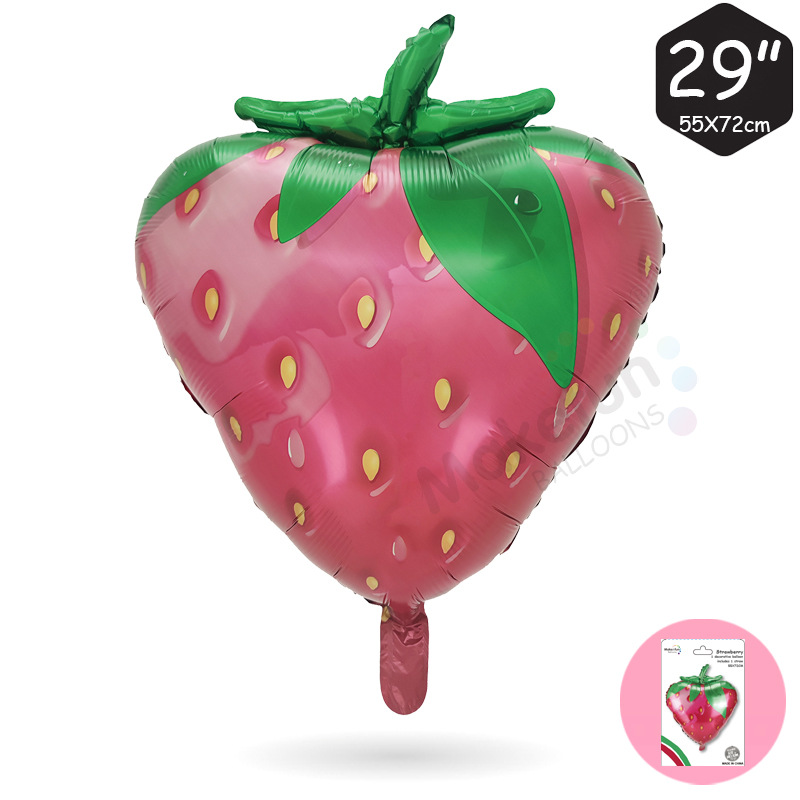 卡装水果草莓西瓜菠萝造型儿童生日婚庆节日派对装饰布置铝膜气球