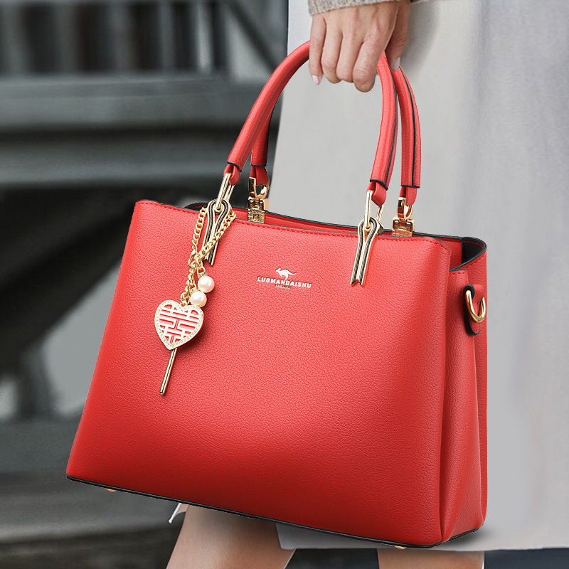 Women's Layered Soft Leather Handbag Luxury Designer Shoulder Crossbody Bag Large Capacity Shopper Brand Messenger Handbag