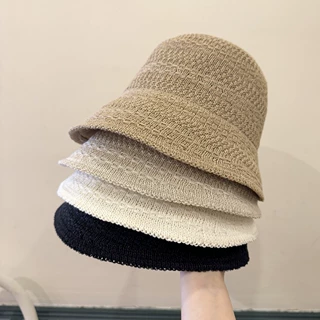 韩版薄款透气遮阳渔夫帽女百搭春夏出街显脸小水桶帽出街圆顶盆帽