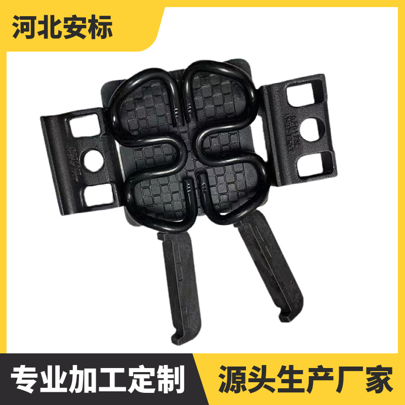 弹条VII型扣件重载货运轨道弹性扣件 P60无挡肩混凝土钢轨固定件.
