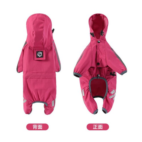 Cross-border new traction dog four-legged raincoat waterproof large, medium and small dog pet raincoat for going out on rainy days