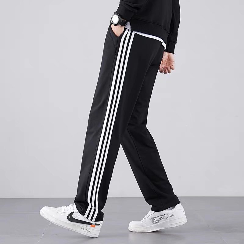 Summer Sports Pants Men's and Women's Spring and Autumn Classic Three-bar Ninching Cropped Pants for Students