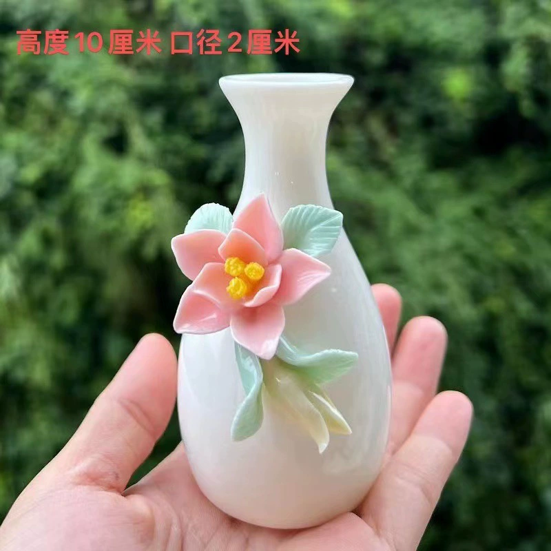 Handmade mini vase flower bottle flower ceramic ornaments dry flower inserting water -breed living room study frame desktop decoration