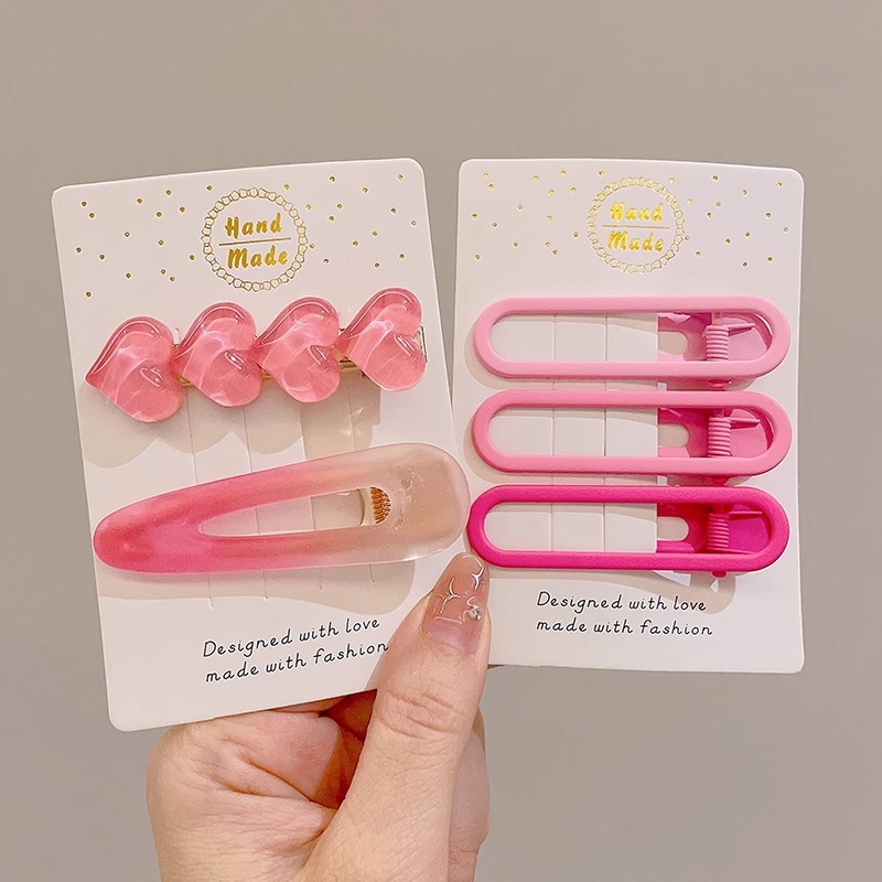 Rosa Linda estrella horquilla lado femenino clip de pelo amor de los niños BB clip de pelo roto horquilla bebé tocado