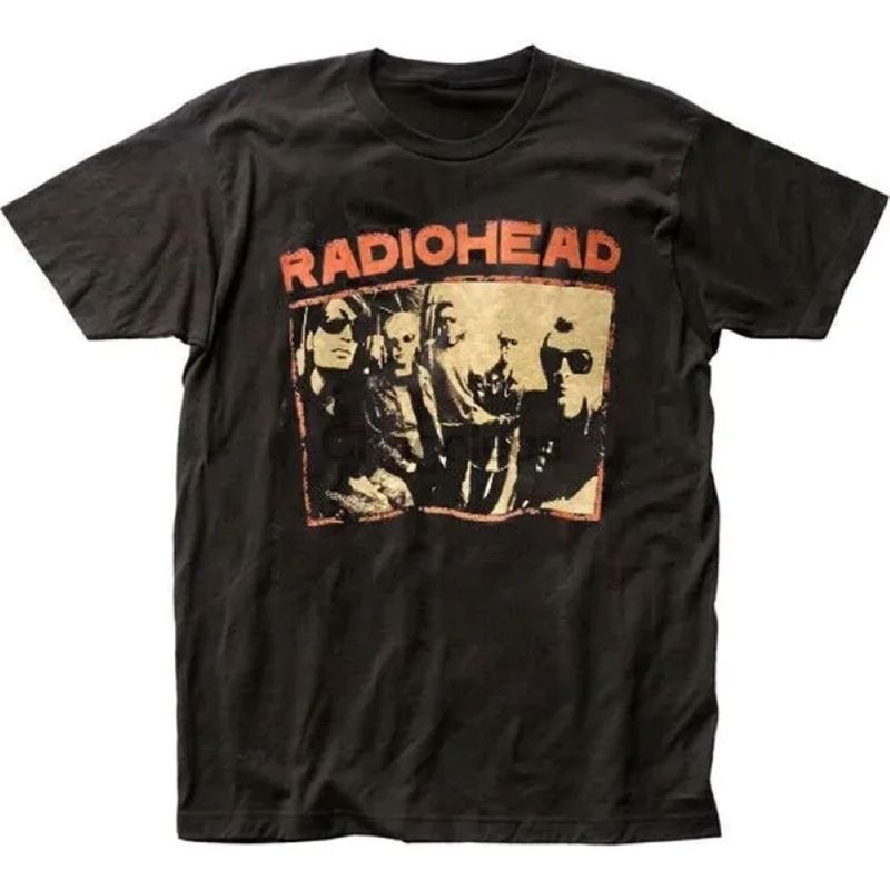 Vintage RadioheadT Shirt Fashion Cotton Men's Short Sleeve T-Shirt Rock Band Camisetas Men's 9576