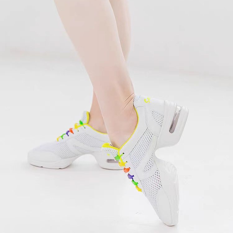 Sansha 法国三沙运动舞鞋女气垫网面现代舞鞋广场舞出口版尾货