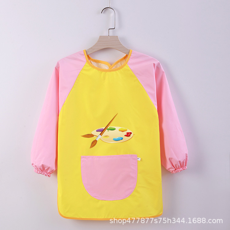 Abrigo DE LOS NIÑOS impermeable arte kindergarten pintura ropa publicidad inversa ropa impresa logo manga larga delantal vestido inverso