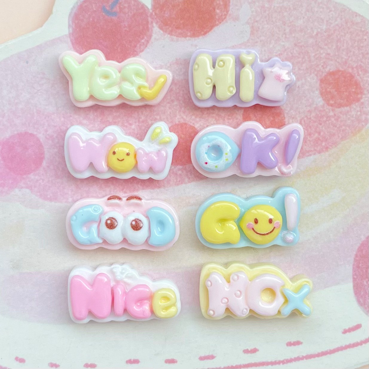 迷你小号字牌英文字母good树脂配件手机壳洞洞鞋扣钥匙扣饰品配件