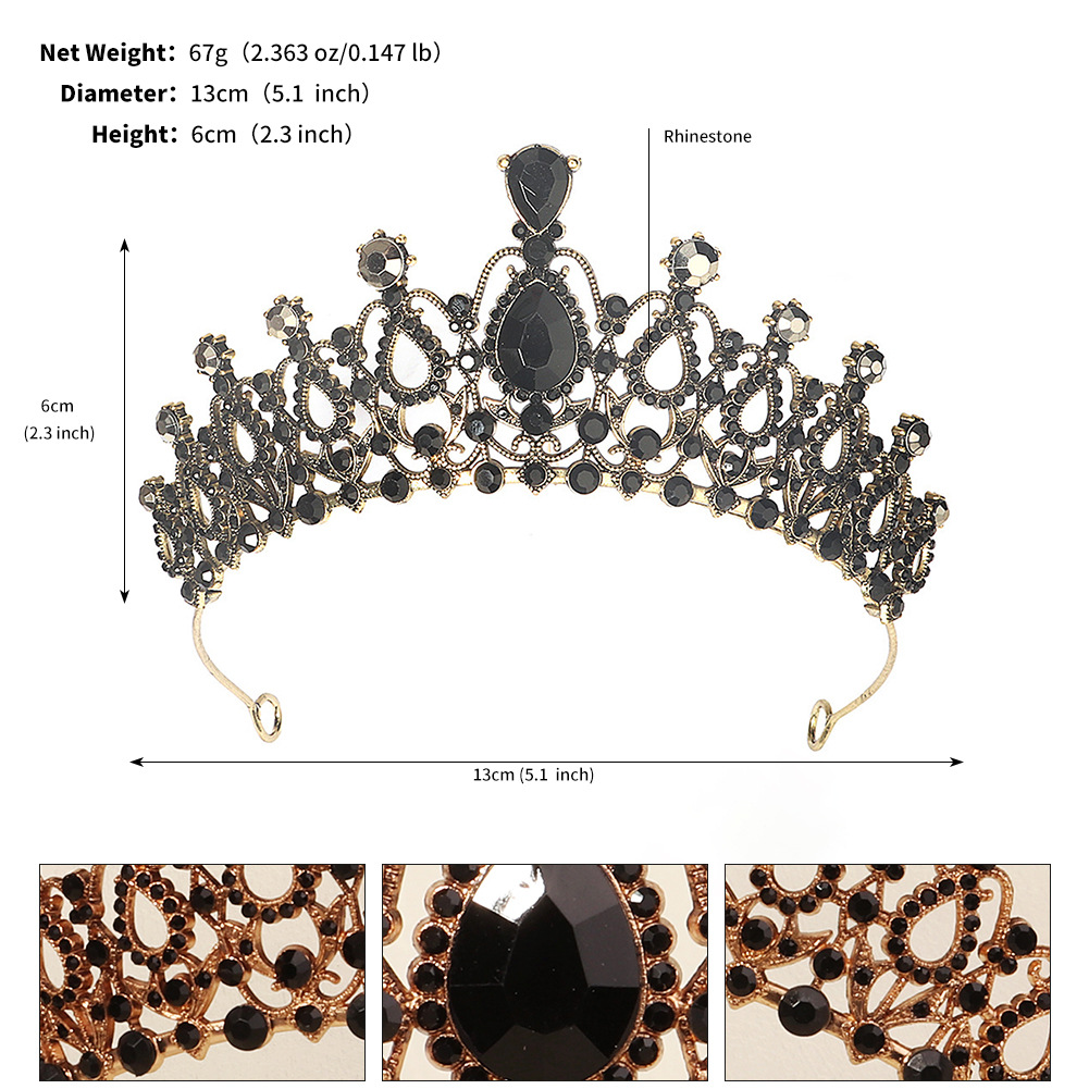240g Weight Crown Hair Accessories Type Rhinestones, Pearl Inlay Material 1 Piece Quantity Wedding, Party Occasion Alloy Material Halloween Festival Crown Pattern Women's Gender Inlay Design Cool Style Style Halloween Cool Style Women's Crown Alloy Inlay Rhinestones Pearl Crown 26