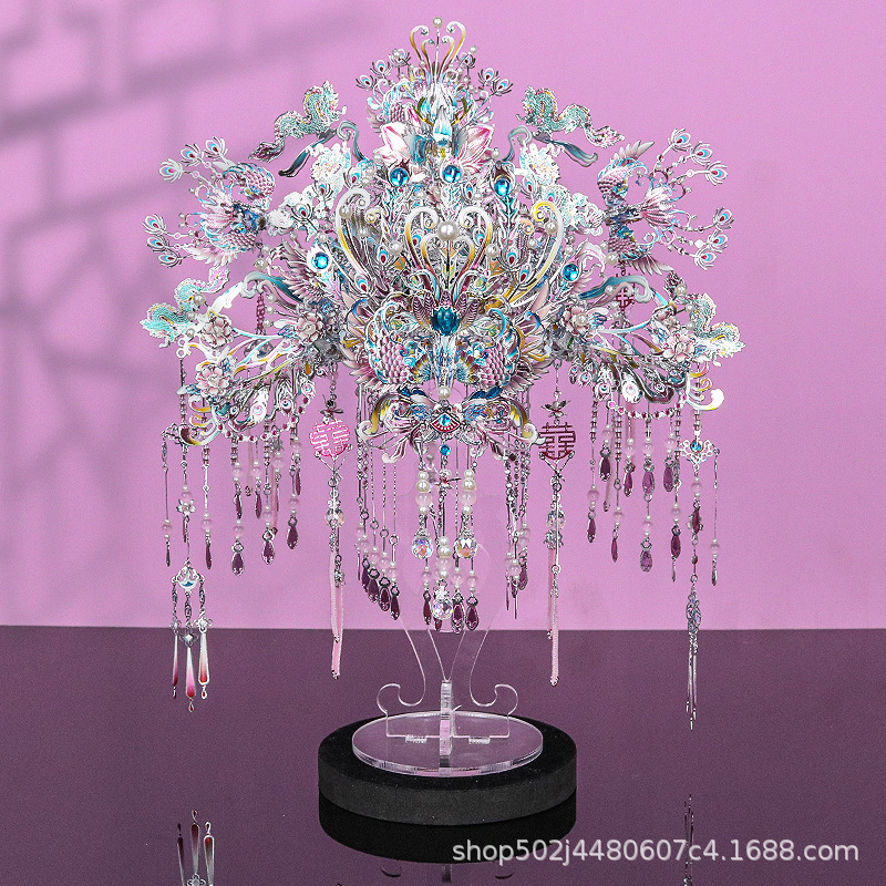 Gangda Fendai シルバーフェニックスクラウン DIY 手作り素材中国風組み立てモデル 3D 立体金属パズルウェディングギフト