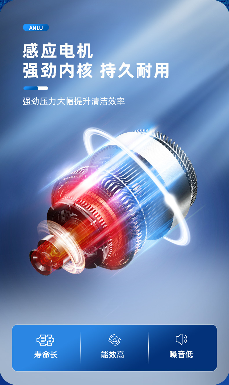 1400W Copper Wire Sensor Motor Anlu Car Washing Machine Household High-Pressure High-Power Copper Core Sensor Motor Booster Pump