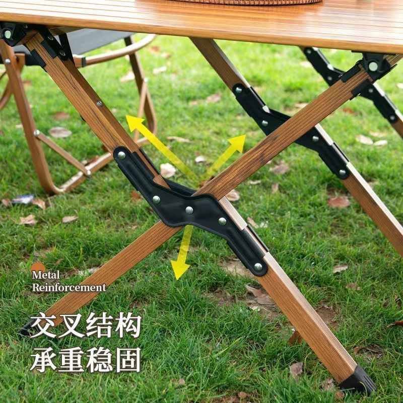 户外庭院休闲桌椅铝合金便捷式野炊烧烤露营桌椅子套装折叠蛋卷桌|undefined