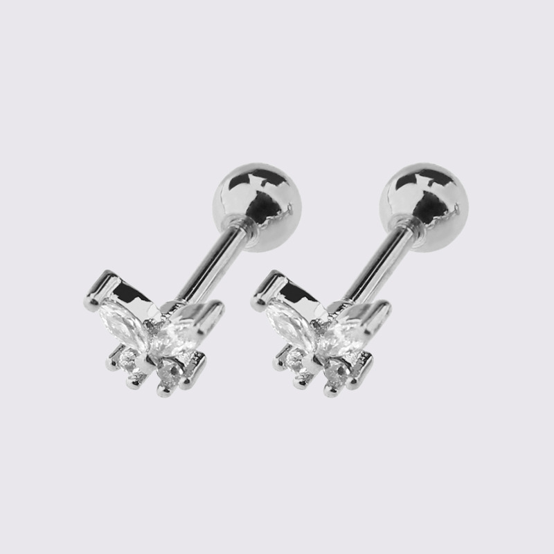 Pendientes de circonita de sol pequeño de venta caliente en Europa y América Pendientes de cobre de amor Personalidad simple Pendientes de circonita de moda geométrica en forma de corazón