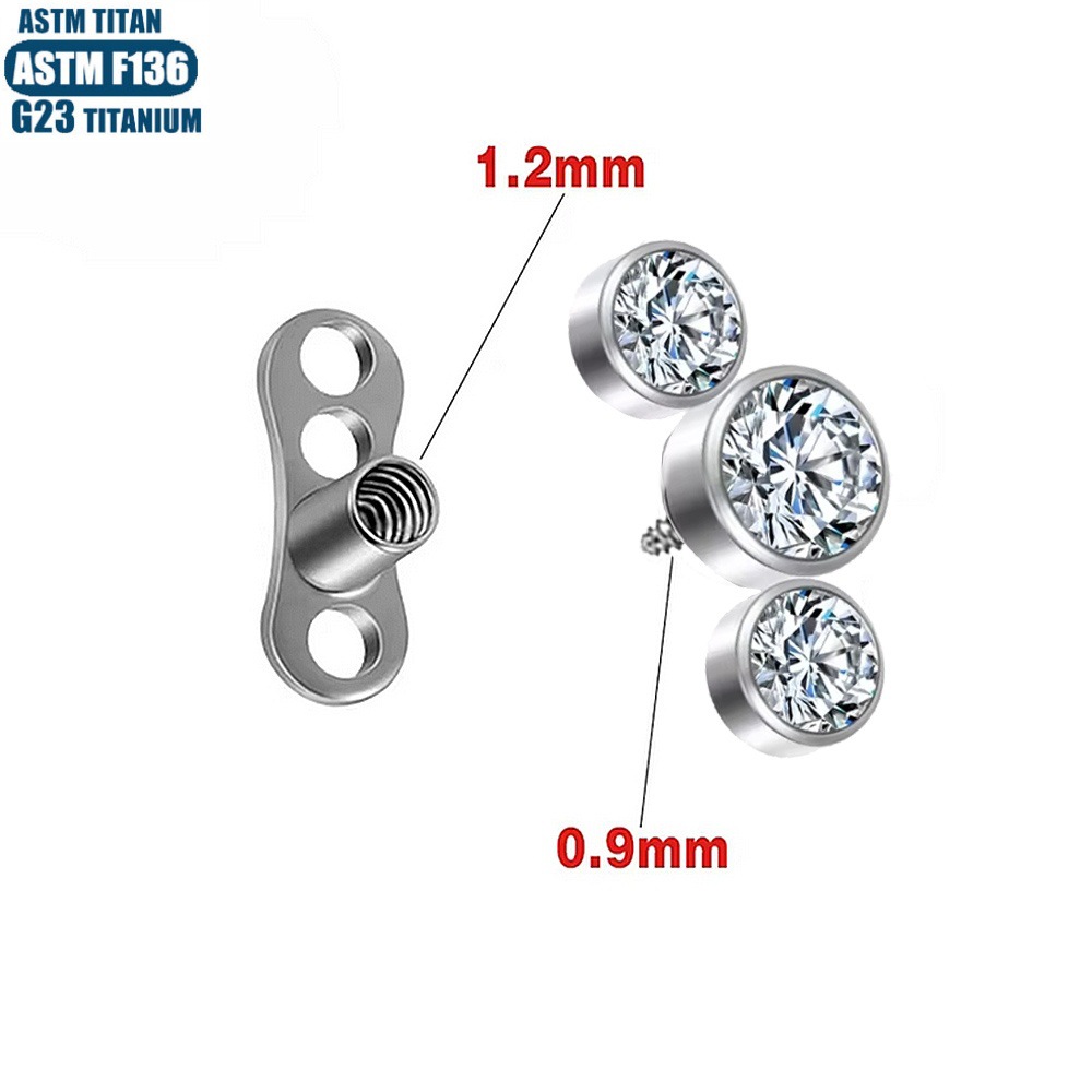 16G labret stud size and finish detail
