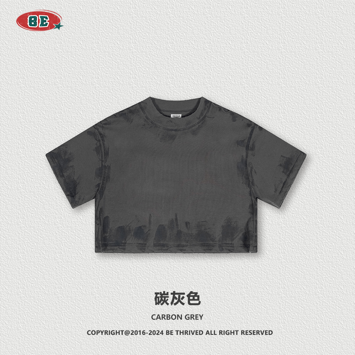 BE レディース 25 春夏パリ工場泥染めレディース Tシャツ 305G ヨーロッパとアメリカのトレンディなブランドフィットネスショートトップ女性用