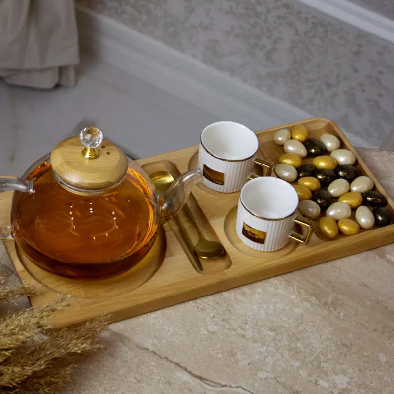 Madera multifuncional de gran capacidad tabla de corte fiesta snack bandeja de desayuno servicio bandeja de madera