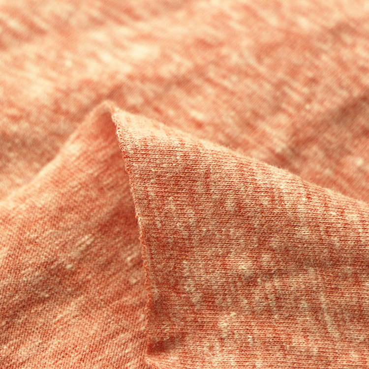 竹节雪花纱单面汗布32CVC6040涤棉T恤面料白点雪花纱单面布汗布料