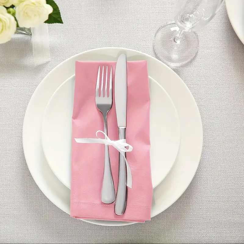 Pink Wedding Hotel Restaurant Tableware Napkins Party Banquet Water-Washable Polyester Multi-Color Napkins