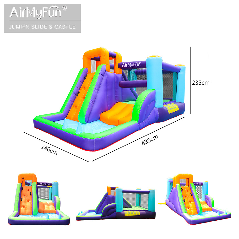 AMF | Pequeño castillo inflable cama de salto para niños cama de salto inflable piscina de olas casa castillo inflable para niños